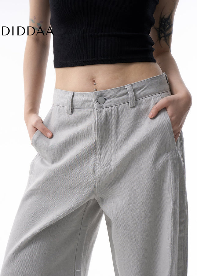 Morandi Gray High Waist Straight Leg Jeans for Women - Women’s Jeans