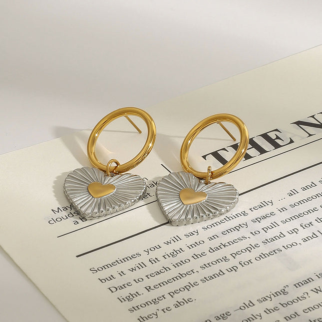 Jieding European and American love titanium steel stud earrings, light luxury, high-end earrings, non-fading jewelry, stainless steel cross-border