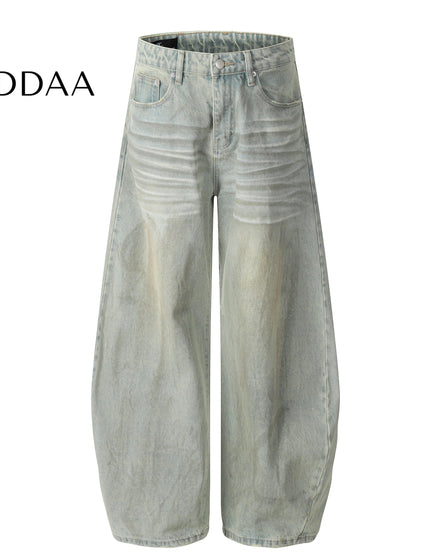 Mud Dyed Distressed Baggy Jeans for Men - Vintage Blue / S - Men’s Jeans