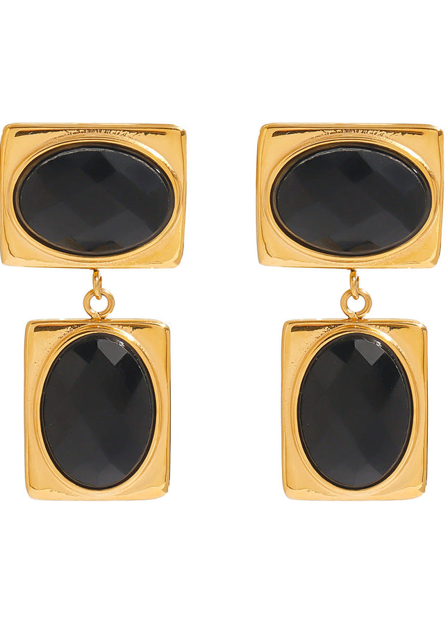 Jieding European and American cross-border titanium steel stud earrings do not fade earrings, light luxury high-end stainless steel earrings