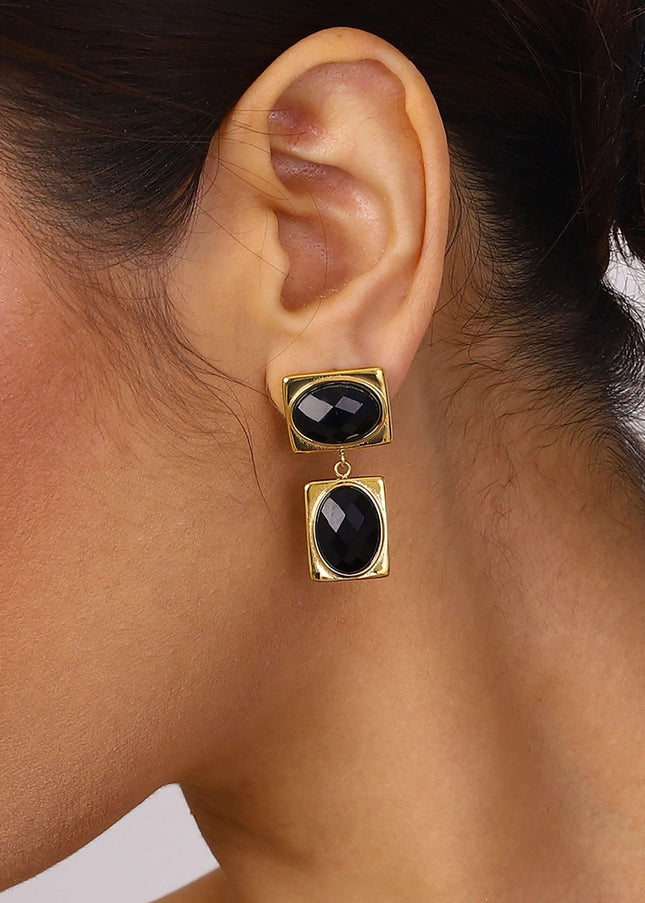 Jieding European and American cross-border titanium steel stud earrings do not fade earrings, light luxury high-end stainless steel earrings