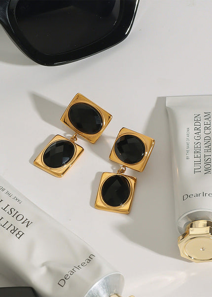 Jieding European and American cross-border titanium steel stud earrings do not fade earrings, light luxury high-end stainless steel earrings