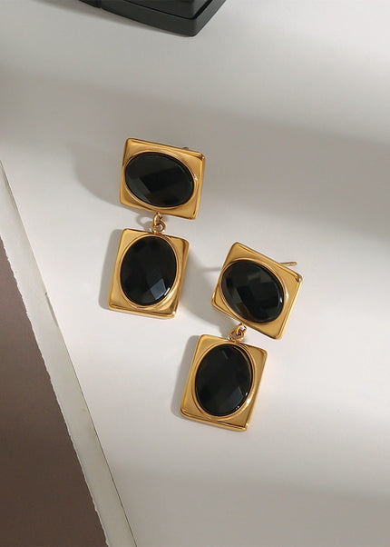 Jieding European and American cross-border titanium steel stud earrings do not fade earrings, light luxury high-end stainless steel earrings