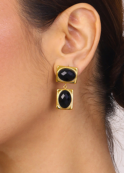 Jieding European and American cross-border titanium steel stud earrings do not fade earrings, light luxury high-end stainless steel earrings