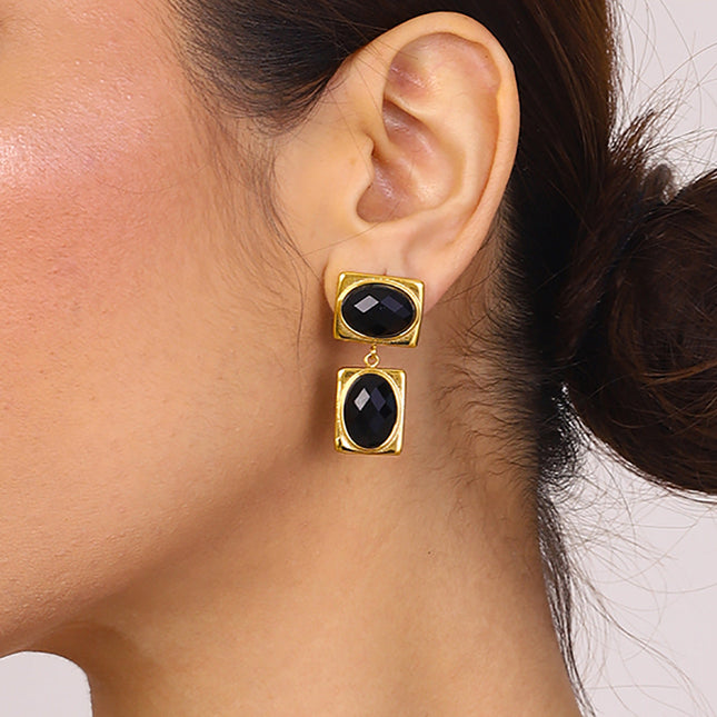 Jieding European and American cross-border titanium steel stud earrings do not fade earrings, light luxury high-end stainless steel earrings