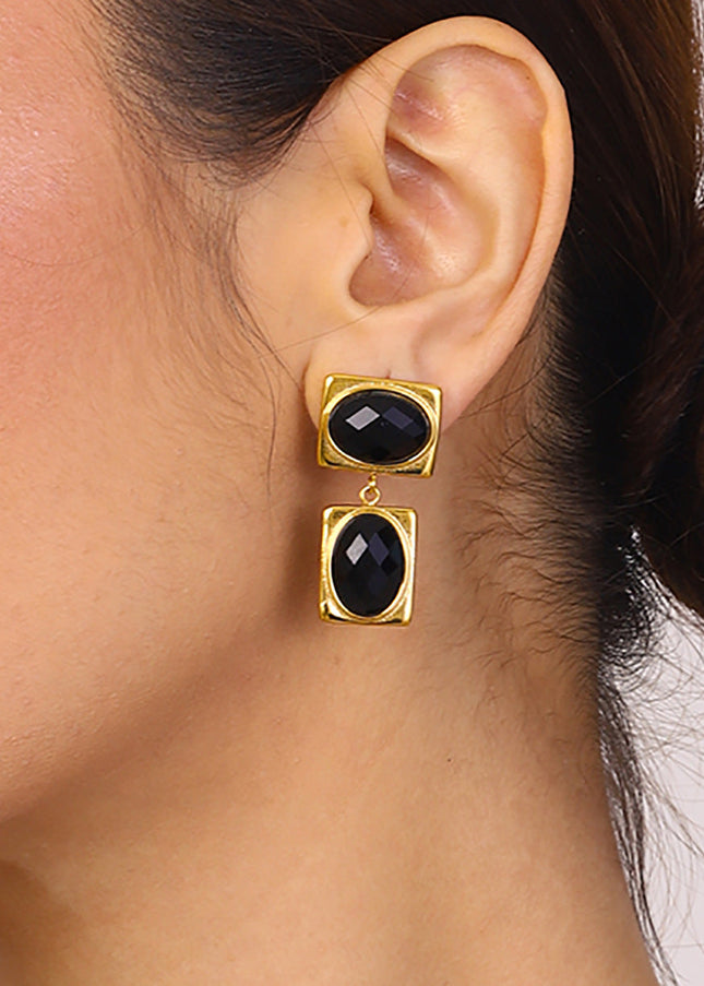 Jieding European and American cross-border titanium steel stud earrings do not fade earrings, light luxury high-end stainless steel earrings