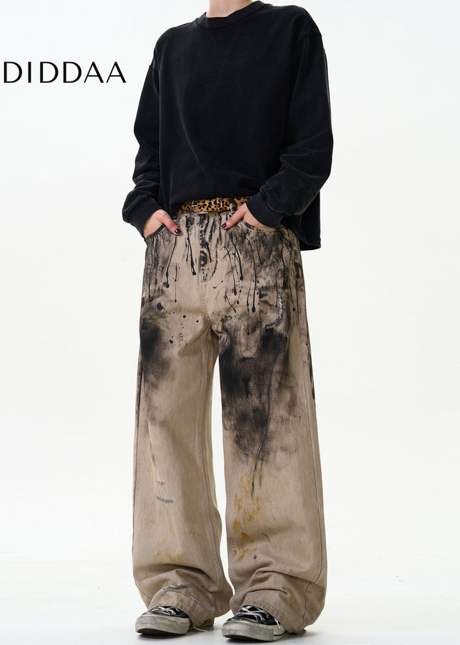 Multi-Color Trendy Loose Graffiti Jeans for All - Men’s Jeans