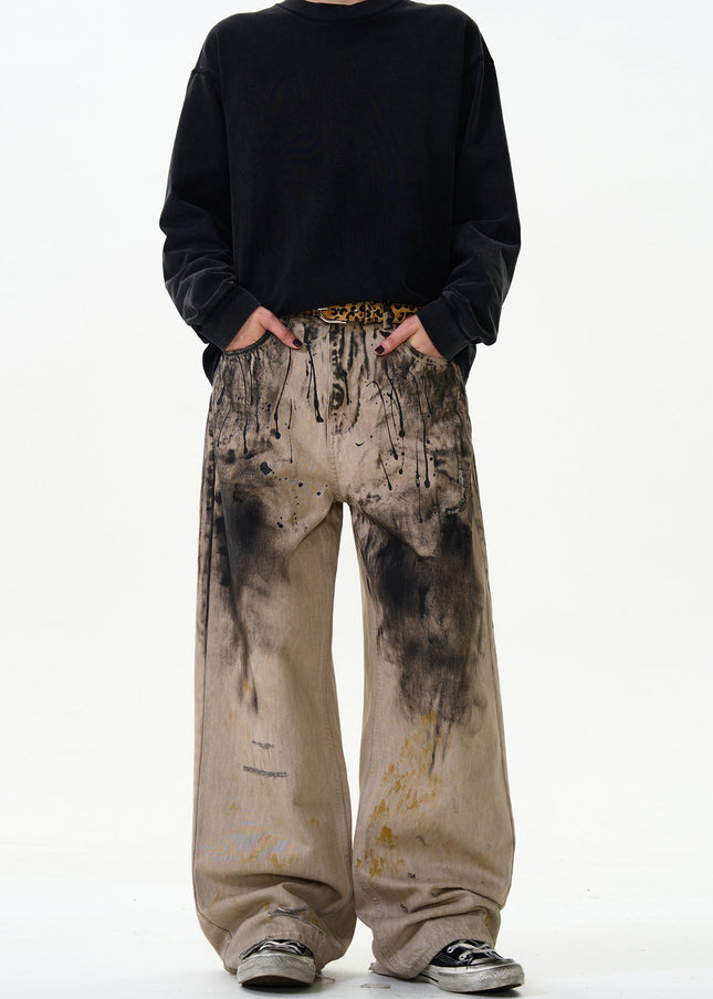 Multi-Color Trendy Loose Graffiti Jeans for All - Men’s Jeans