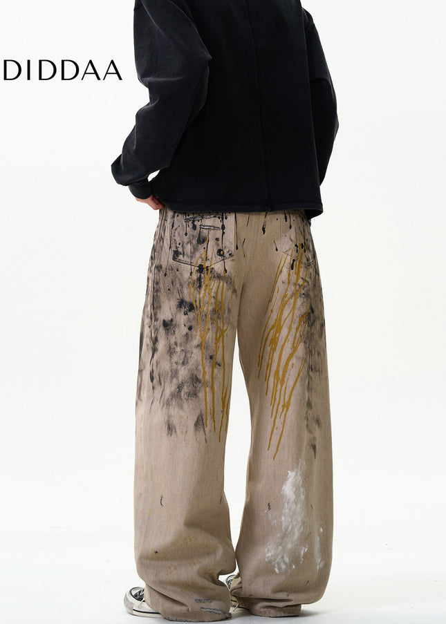 Multi-Color Trendy Loose Graffiti Jeans for All - Men’s Jeans