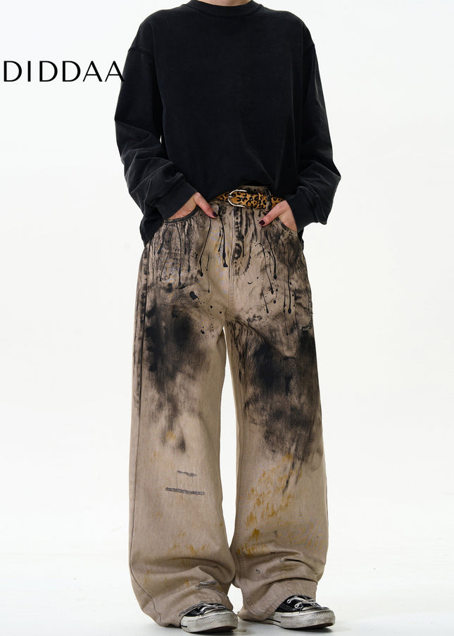 Multi-Color Trendy Loose Graffiti Jeans for All - Men’s Jeans