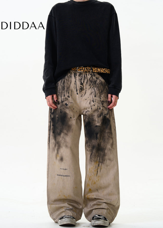 Multi-Color Trendy Loose Graffiti Jeans for All - Men’s Jeans