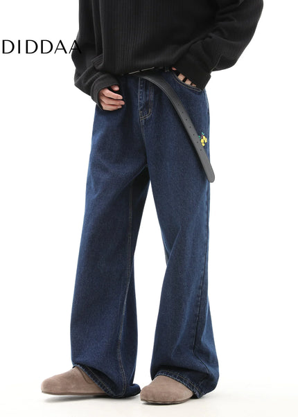 Multicolor Creative Print Wide-Leg Jeans for Men - Men’s Jeans