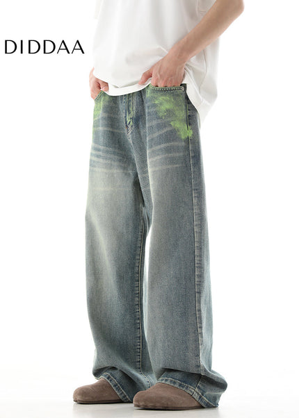 Multicolor Hand Painted Graffiti Mop Jeans - Men’s Jeans