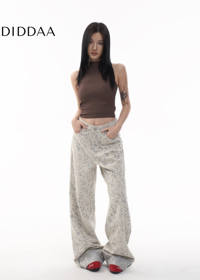 Multicolored High Waist Loose Leg Tie-Dye Jeans Women - XS / White - Women’s Jeans