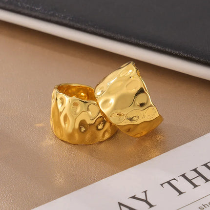 Fashionable, commuting, simple, individual, elegant, versatile, index finger ring, hammer design, copper open ring