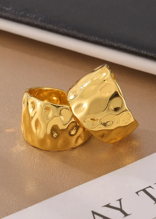Fashionable, commuting, simple, individual, elegant, versatile, index finger ring, hammer design, copper open ring