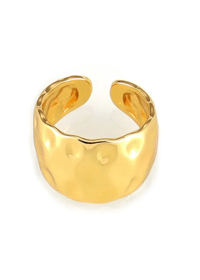 Fashionable, commuting, simple, individual, elegant, versatile, index finger ring, hammer design, copper open ring