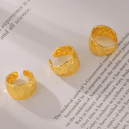 Fashionable, commuting, simple, individual, elegant, versatile, index finger ring, hammer design, copper open ring