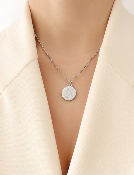 Mystery ins style autumn winter new necklace female niche design sense abstract portrait medallion pendant clavicle necklace