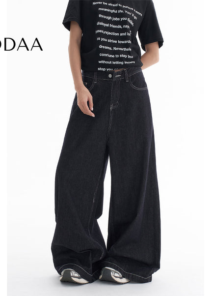 Natural Color Casual Loose Fit AGUA Wide-Leg Jeans - Women’s Jeans