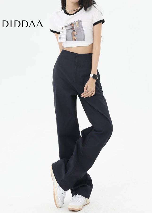 Navy Blue Slimming Design Straight Casual Jeans - Women’s Jeans