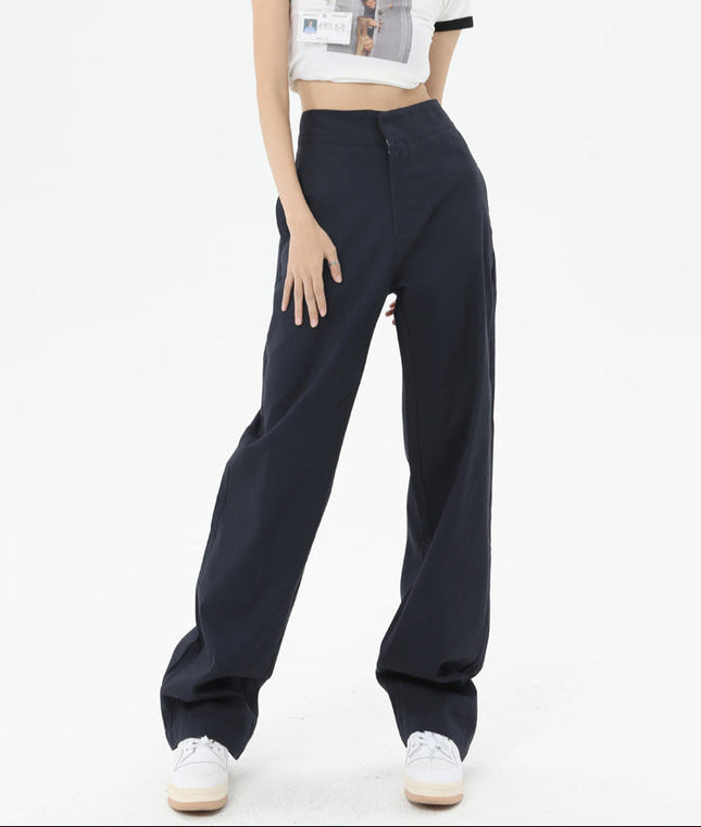 Navy Blue Slimming Design Straight Casual Jeans - Women’s Jeans