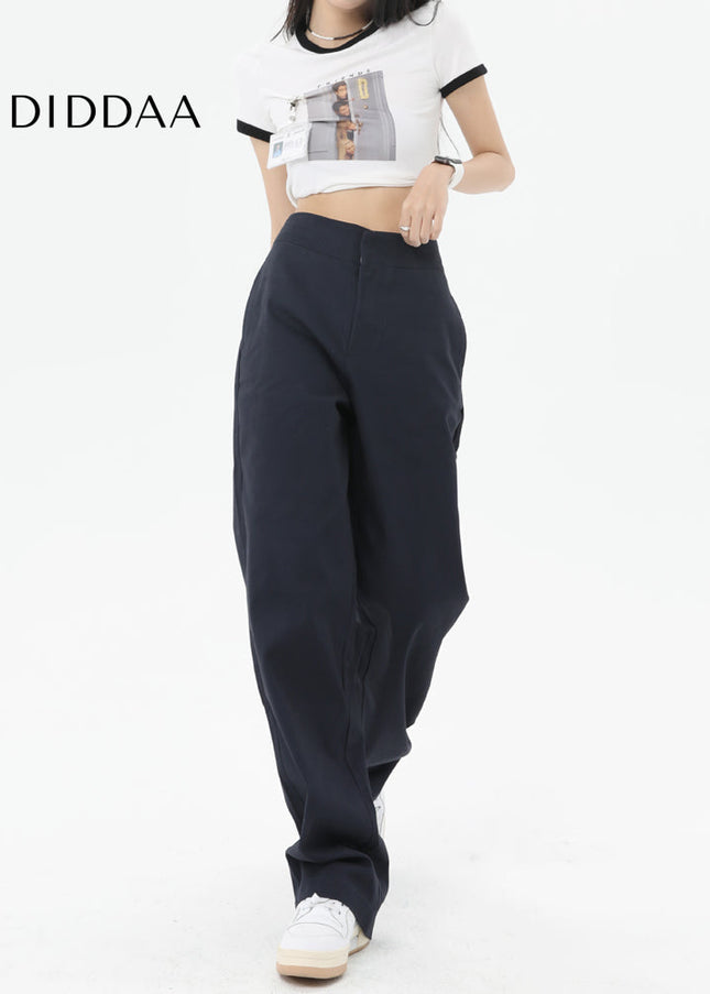 Navy Blue Slimming Design Straight Casual Jeans - Women’s Jeans