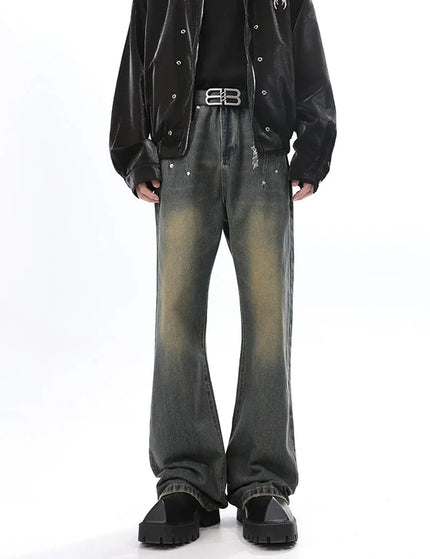 Navy Cleanfit Micro Flare Straight Leg Jeans - S / Vintage Blue - Men’s Jeans