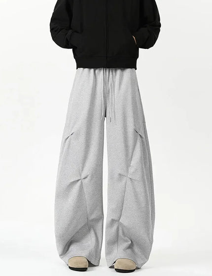 Navy Drape Elastic Waist Men’s Sweatpants Wide Leg Trousers - Grey / M - Unisex Sweatpants