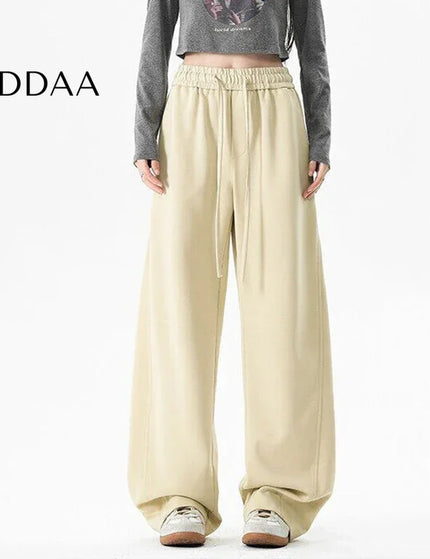 Navy Loose Fit Elastic Waist Men’s Sweatpants Drape Wide Leg - S / Khaki - Unisex Sweatpants