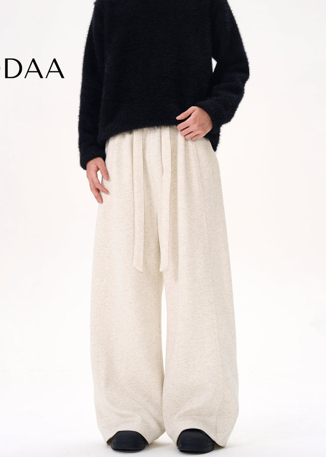 Navy Relaxed Fit KISKO Wide Leg Sweatpants - S / Beige - Unisex Sweatpants