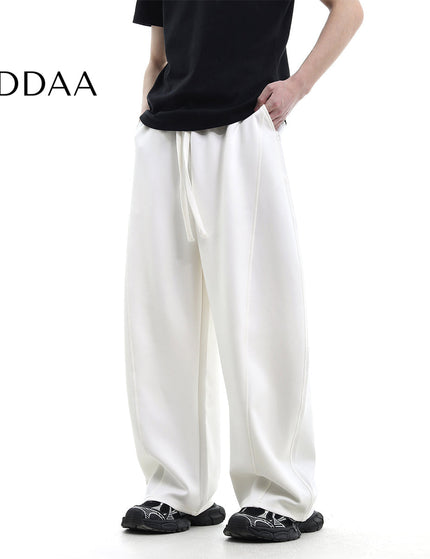 Navy Relaxed Fit Scimitar Sweatpants for Men - M / White - Unisex Sweatpants