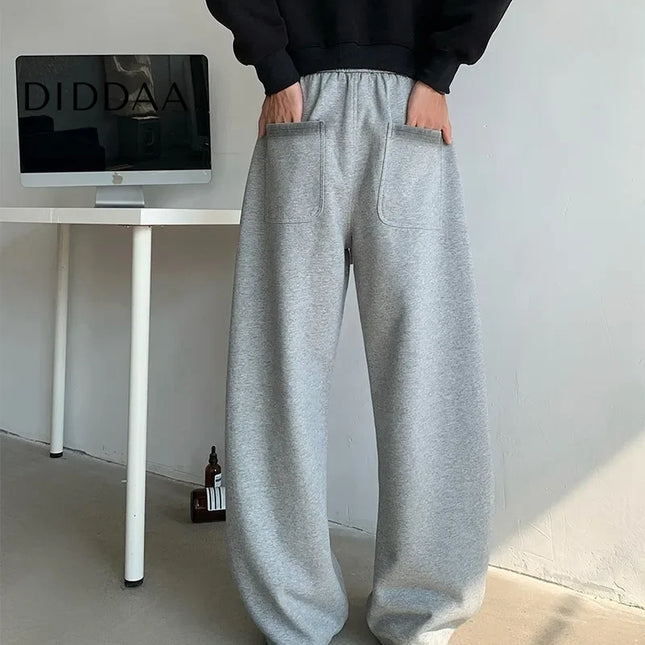 Neutral Tie-dye Side Striped Wide Leg Casual Pants - Unisex Sweatpants