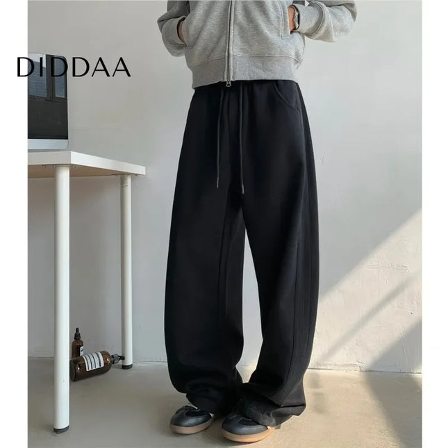Neutral Tie-dye Side Striped Wide Leg Casual Pants - Unisex Sweatpants