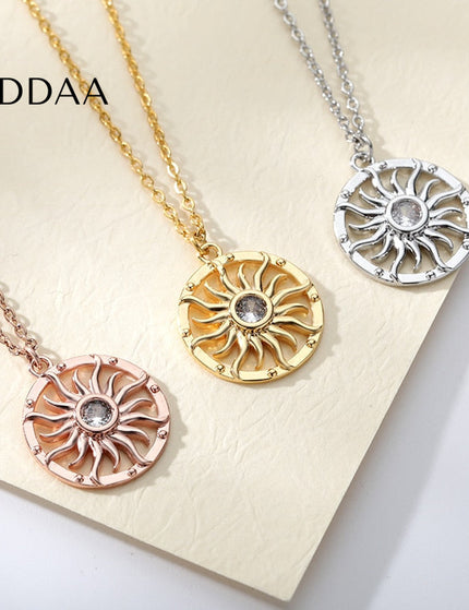 Nombre Pendant Necklace | Gold Shimmering Sun Zirconia Chain - Silver - Necklaces