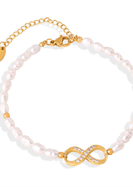 European and American new cross-border high-end light luxury fashion copper pendant with diamonds, freshwater pearl bracelet jewelry women