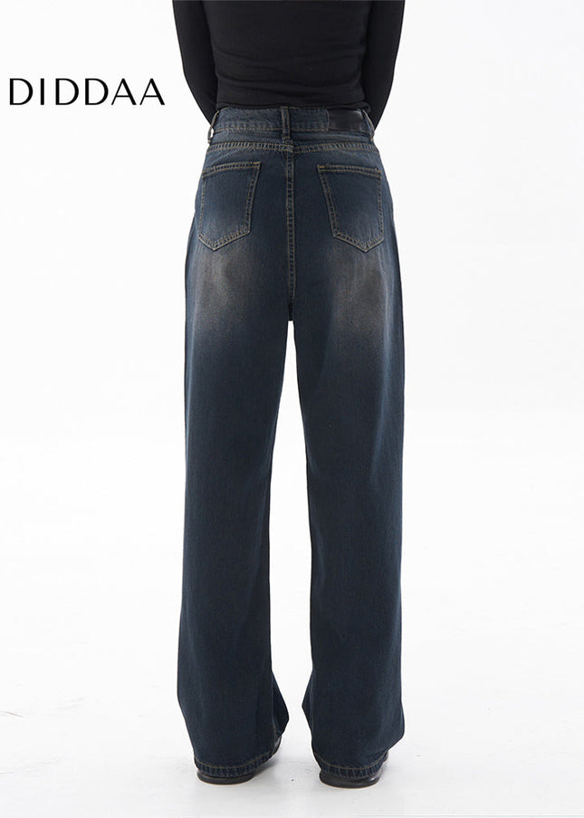 Nostalgic Wash High-Waisted Wide-Leg Jeans Women - Women’s Jeans