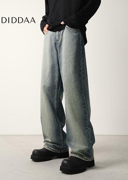 Nostalgic Wash Loose Straight-Leg Jeans for Men - Men’s Jeans