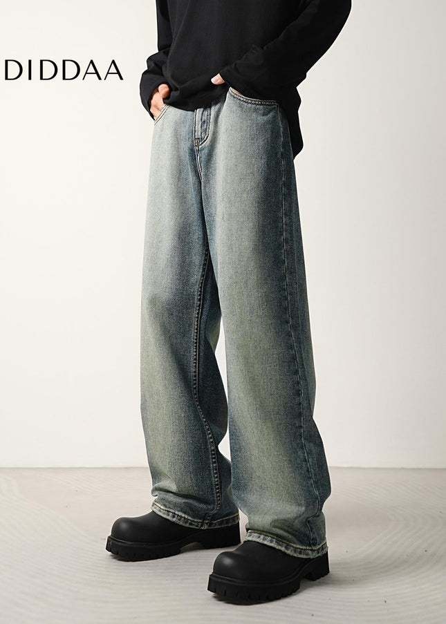 Nostalgic Wash Loose Straight-Leg Jeans for Men - Men’s Jeans
