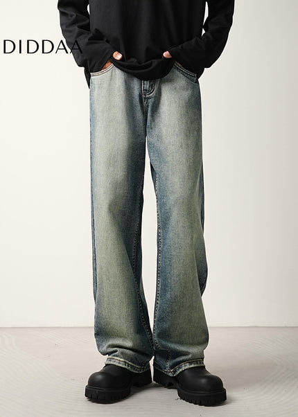 Nostalgic Wash Loose Straight-Leg Jeans for Men - Men’s Jeans
