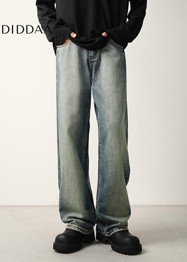 Nostalgic Wash Loose Straight-Leg Jeans for Men - Men’s Jeans
