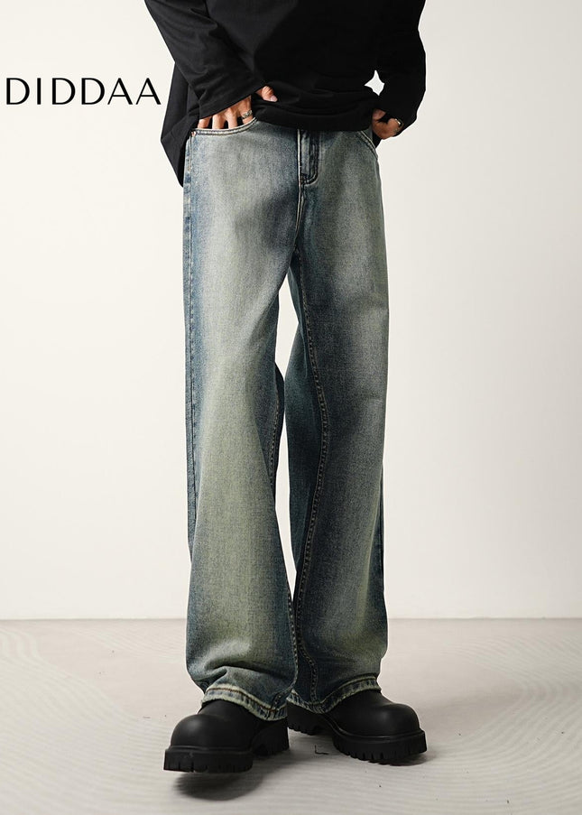 Nostalgic Wash Loose Straight-Leg Jeans for Men - Men’s Jeans