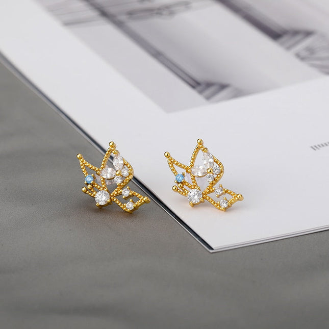 Nuage Earrings | Gold Luxury Zirconia Stud Earrings - Earrings