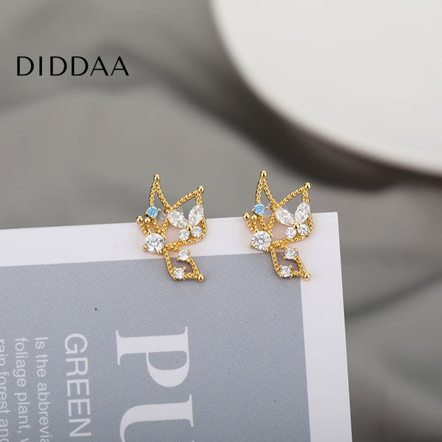 Nuage Earrings | Gold Luxury Zirconia Stud Earrings - Earrings