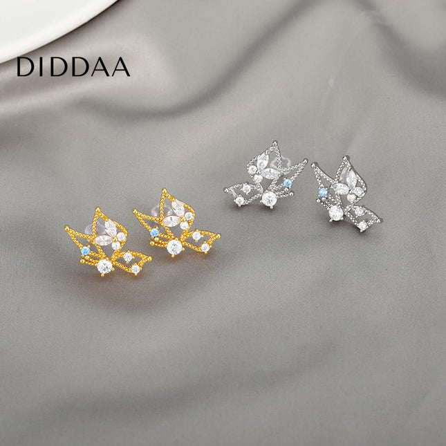 Nuage Earrings | Gold Luxury Zirconia Stud Earrings - Silver - Earrings