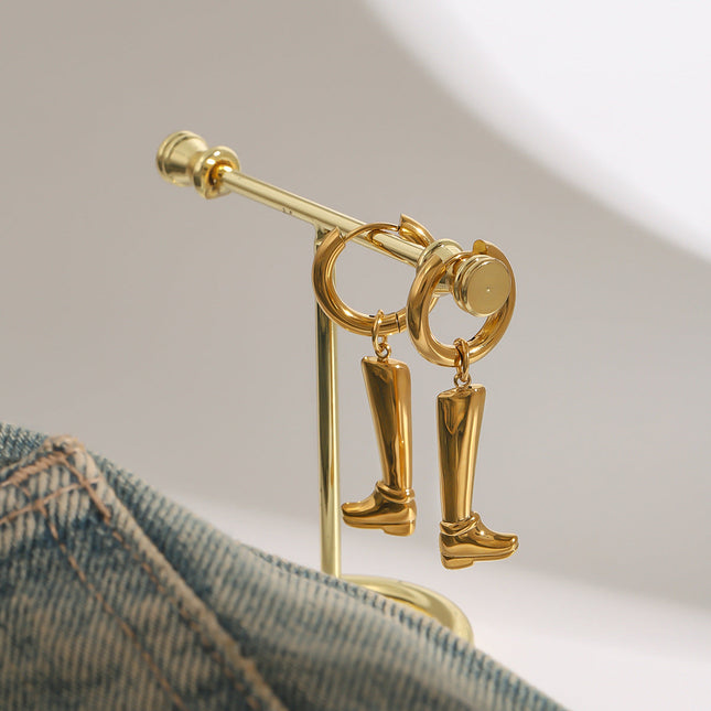 Jieding European and American titanium steel earrings do not fade, light luxury high-end earrings, 18k gold stainless steel earrings, cross-border jewelry