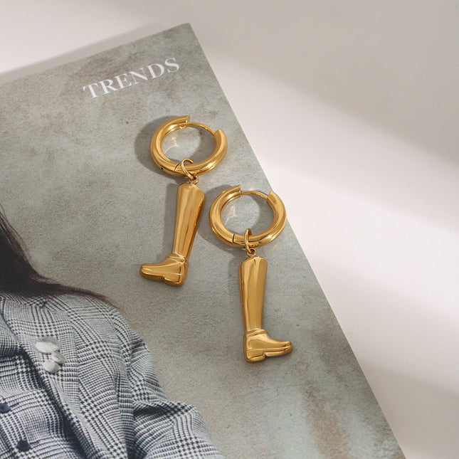 Jieding European and American titanium steel earrings do not fade, light luxury high-end earrings, 18k gold stainless steel earrings, cross-border jewelry