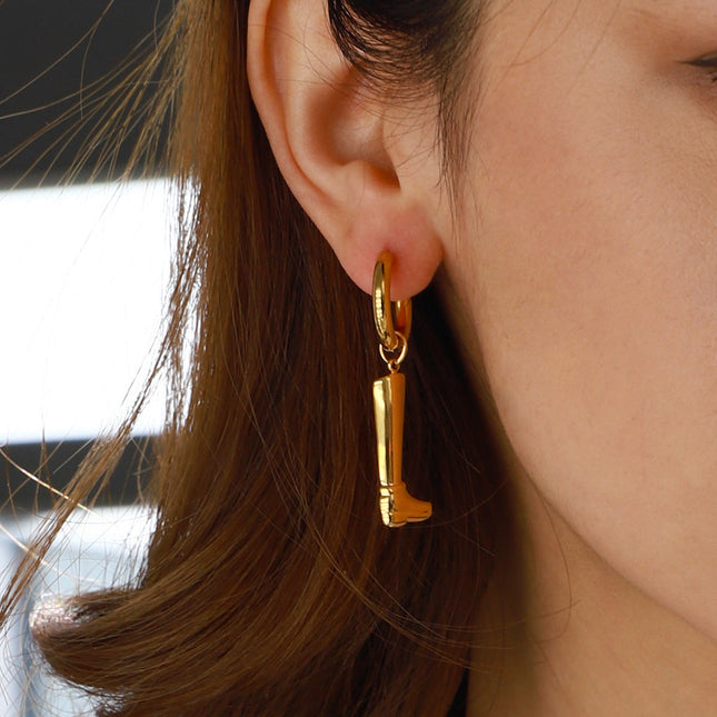 Jieding European and American titanium steel earrings do not fade, light luxury high-end earrings, 18k gold stainless steel earrings, cross-border jewelry