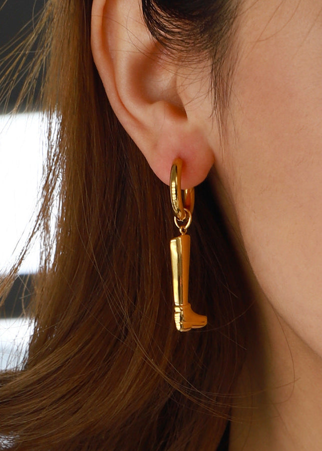 Jieding European and American titanium steel earrings do not fade, light luxury high-end earrings, 18k gold stainless steel earrings, cross-border jewelry