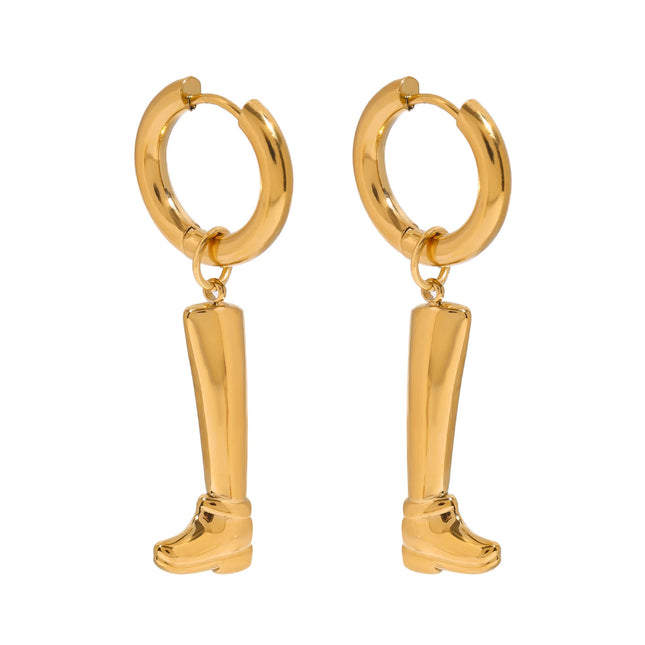 Jieding European and American titanium steel earrings do not fade, light luxury high-end earrings, 18k gold stainless steel earrings, cross-border jewelry